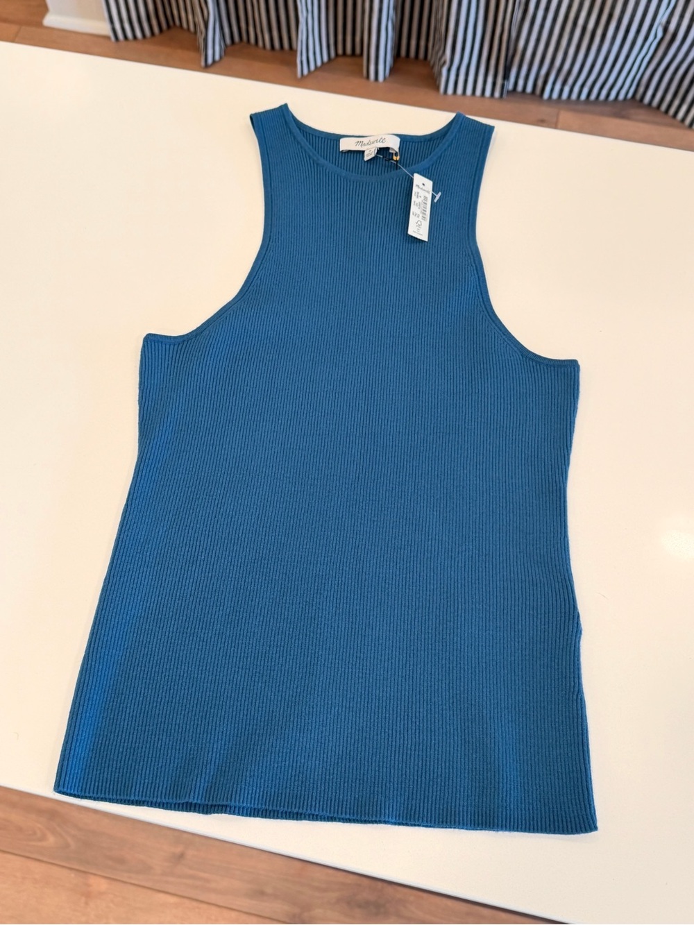 NWT Madewell teal ribbed high neck tank M